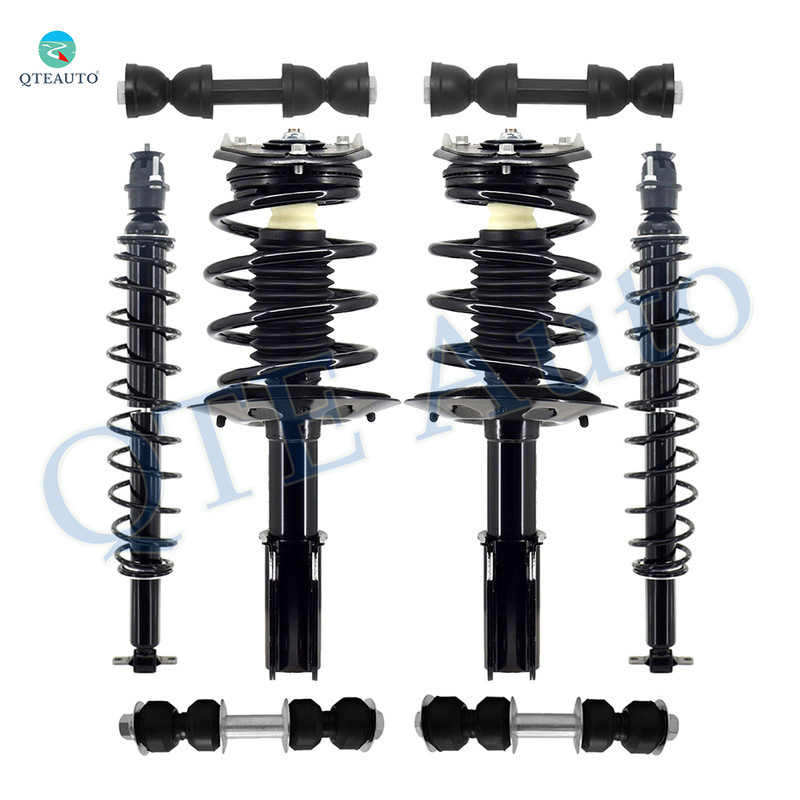 Set of 8 Front Sway Bar Link-Quick Complete Strut-Coil Spring Assembly-Rear Sway Bar Link-Shock Absorber Conversion Kit For 2006-2011 Cadillac DTS