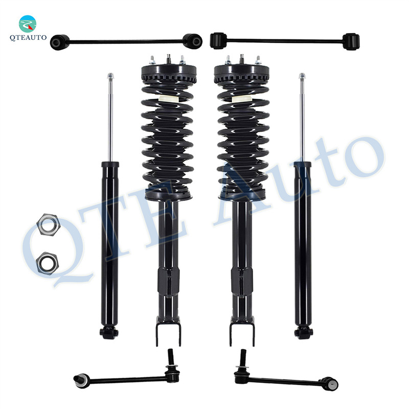 Set of 8 Front Sway Bar Link-Quick Complete Strut-Coil Spring Assembly-Rear Sway Bar Link-Shock Absorber For 2005-2010 Chrysler 300 RWD