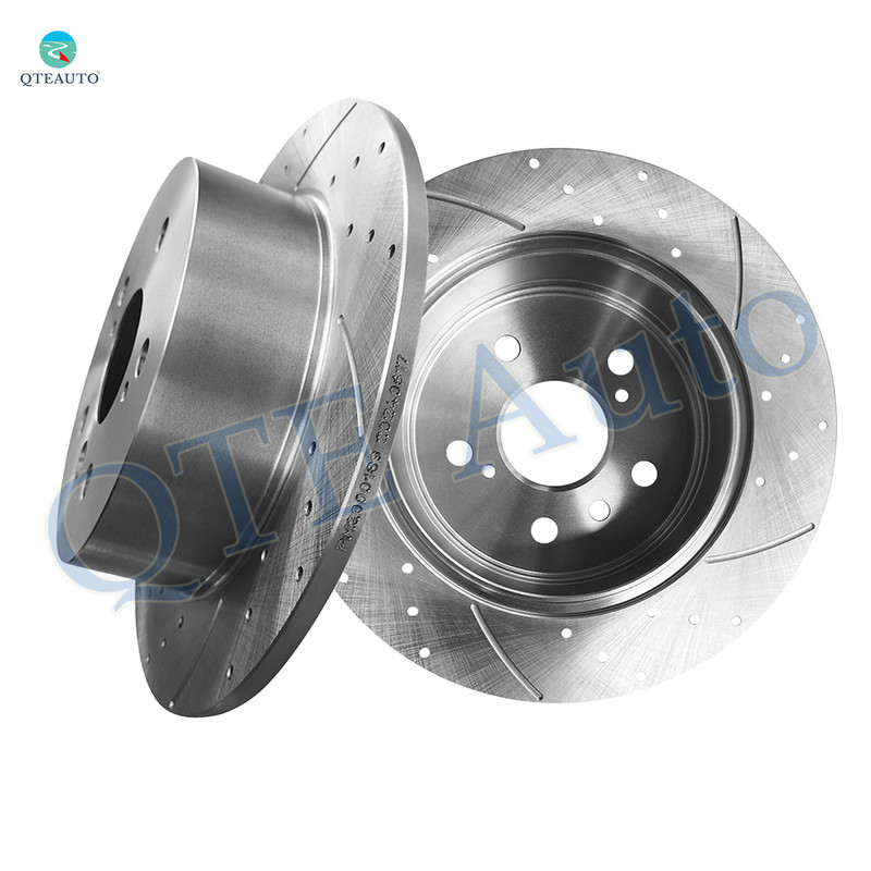 Rear 281mm Drilled Slotted Brake Disc Rotors For 2013-2018 Lexus ES300H