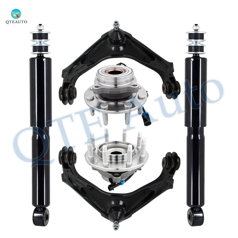 Set of 6 Front Upper Control Arm Ball Joint-Wheel Hub Bearing Assembly-Shock Absorber For 2007 Chevrolet Silverado 1500 HD Classic