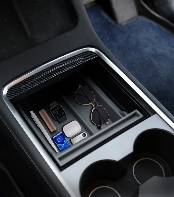Center Console Organizer Removable Double Layer Console Tray For 2020-2024 Model Y