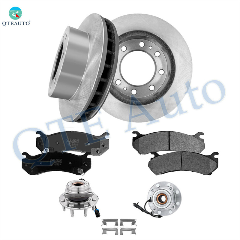 Set of 8 Front 325mm Brake Disc Rotors-Ceramic Brake Pad Kit-Wheel Hub Bearing Assembly For 2007 GMC Sierra 1500 HD Classic