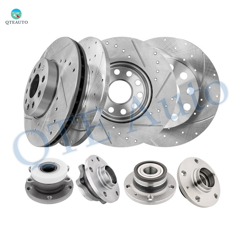Set of 8 Front 288mm-Rear 260mm Drilled Slotted Brake Disc Rotors-Wheel Hub Bearing Assembly For 2005-2010 Volkswagen Jetta Set of 8 Front 288mm-Rear 260mm Drilled Slotted Brake Disc Rotors-Wheel Hub Bearing Assembly For 2005-2010 Volkswagen Jetta