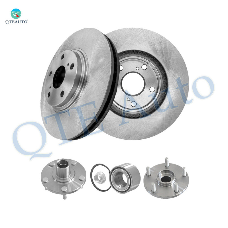 Set of 4 Front 296mm Brake Disc Rotors-Wheel Hub Bearing Assembly For 2002 2003 Lexus ES300