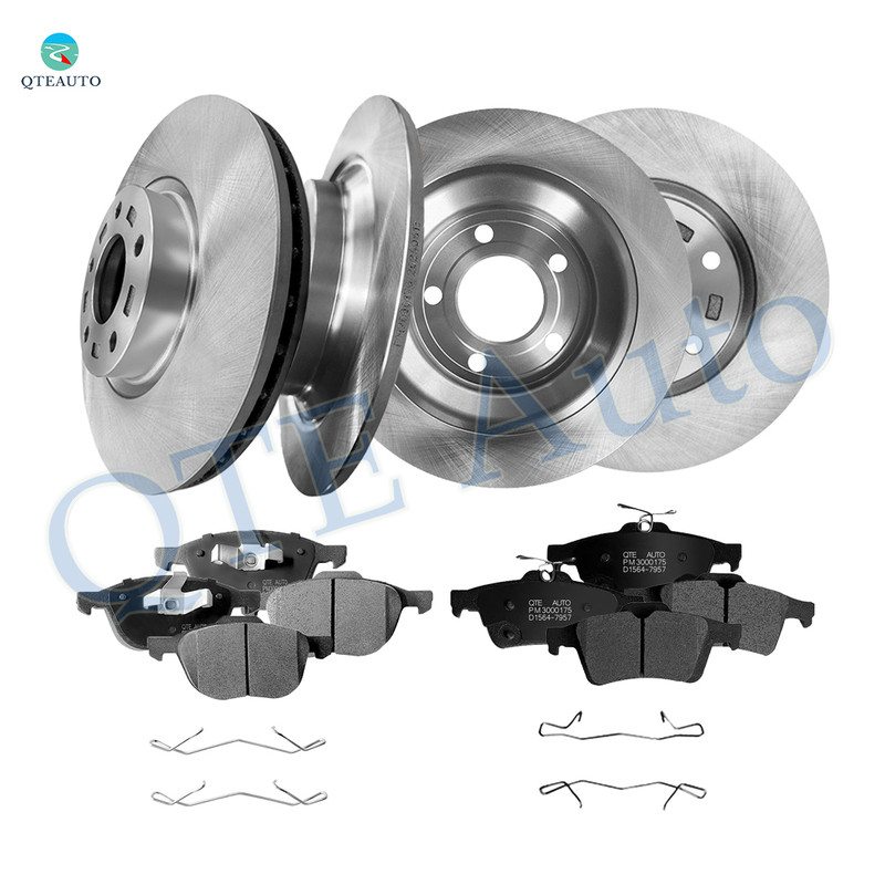 Set of 12 Front 300mm-Rear 302mm Brake Disc Rotors-Ceramic Brake Pad Kit For 2007-2010 2012-2015 Mazda 5