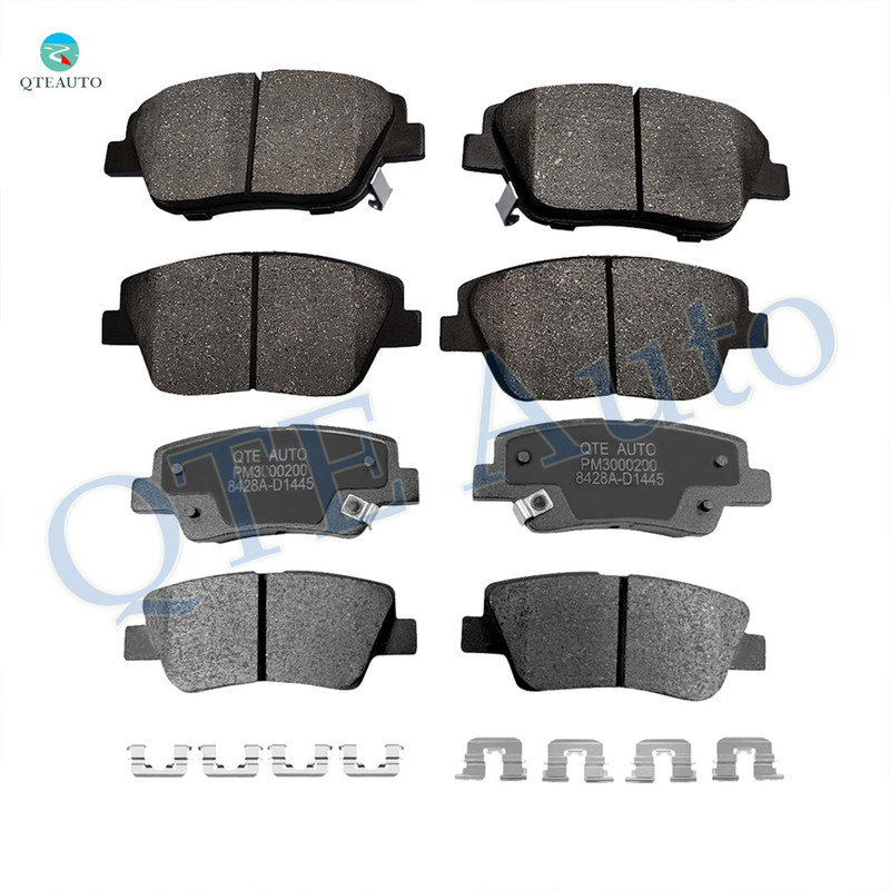 Set of 8 Front 8595-D1444-Rear Ceramic Brake Pad Kit For 2011-2015 Hyundai Sonata