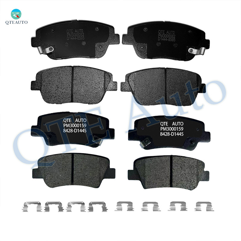 Set of 8 Front D1444 8595-Rear Ceramic Brake Pad Kit For 2011-2015 Hyundai Sonata