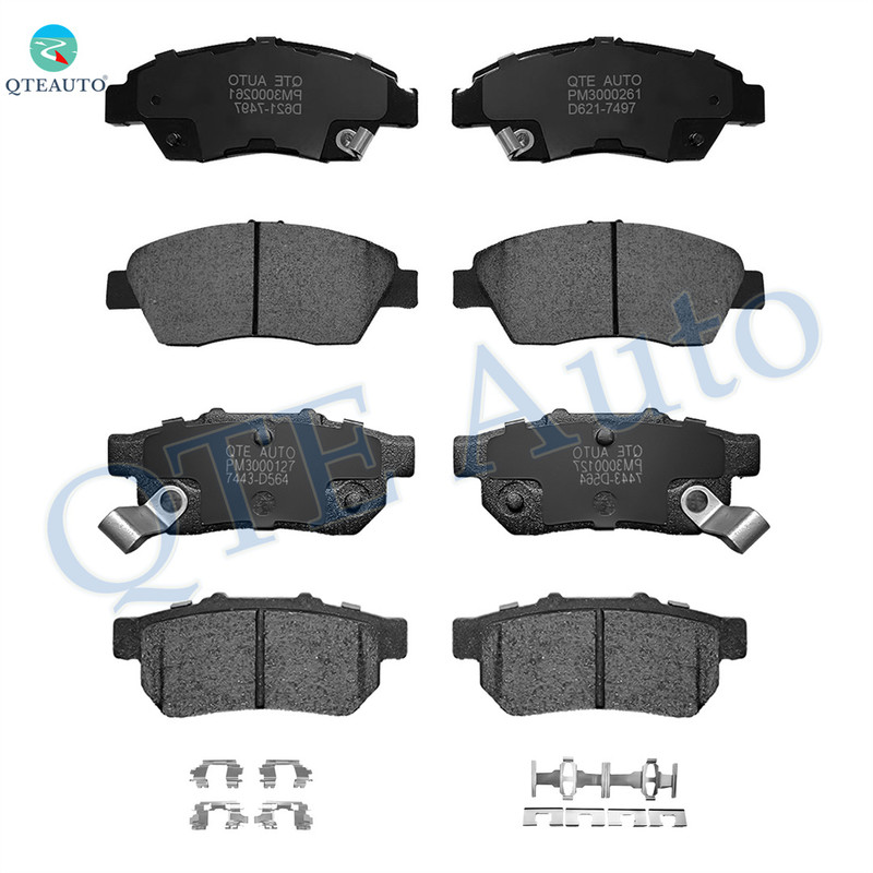 Set of 8 Front-Rear 7443-D564 Ceramic Brake Pad Kit For 1993-1995 Honda Civic