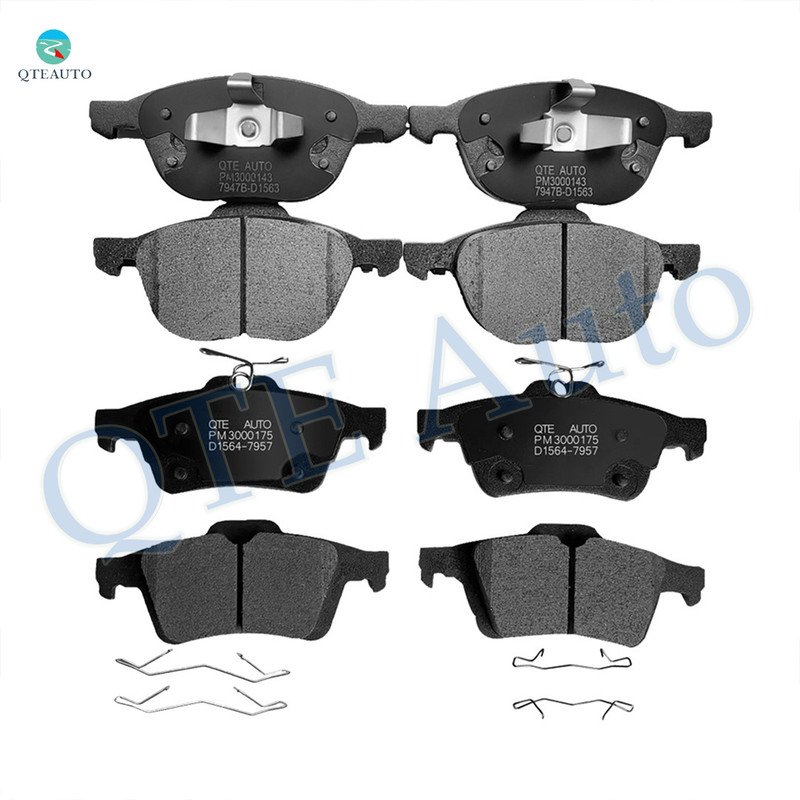Set of 8 Front D1563 7947B-Rear Ceramic Brake Pad Kit For 2012-2018 Ford Focus