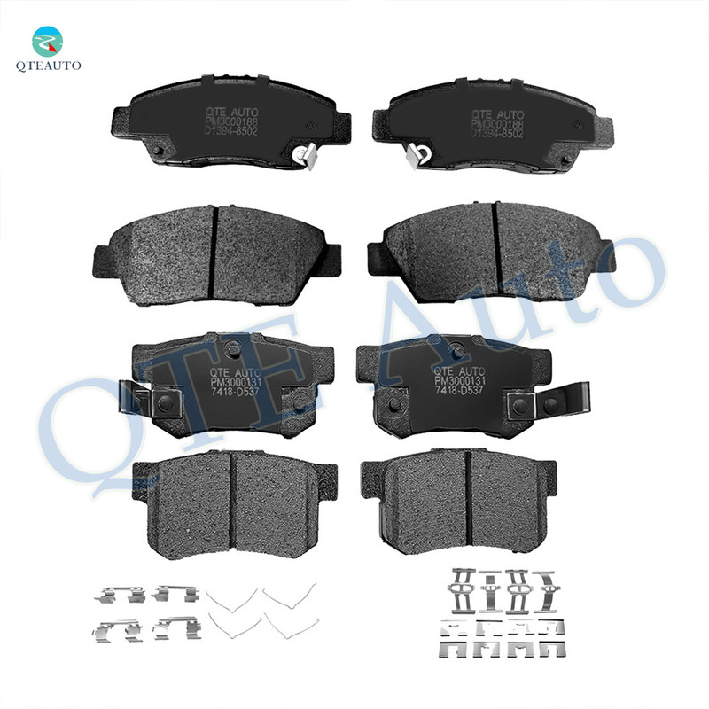 Set of 8 Front-Rear 7418-D537 Ceramic Brake Pad Kit For 2011-2015 Honda CR-Z