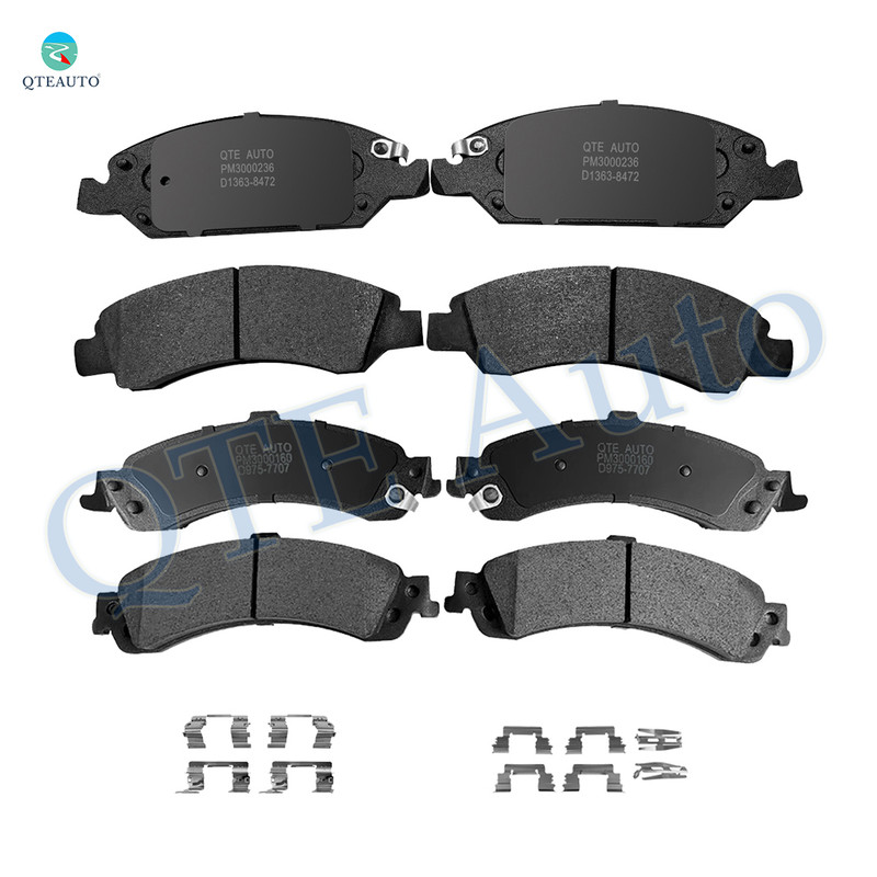 Set of 8 Front-Rear D975 7707 Ceramic Brake Pad Kit For 2005 2006 GMC Sierra 1500