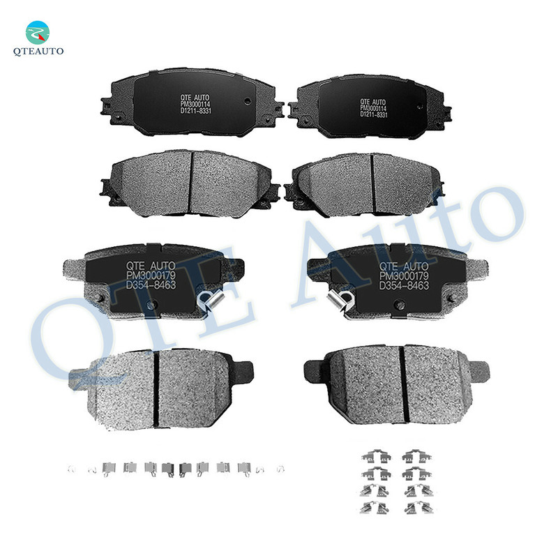 Set of 8 Front D1211 8331-Rear Ceramic Brake Pad Kit For 2009-2013 Toyota Matrix