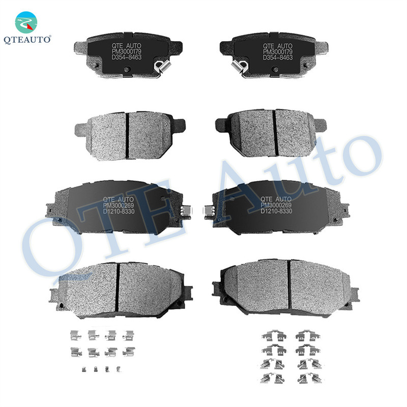 Set of 8 Front D1210 8330-Rear Ceramic Brake Pad Kit For 2009 2010 Pontiac Vibe