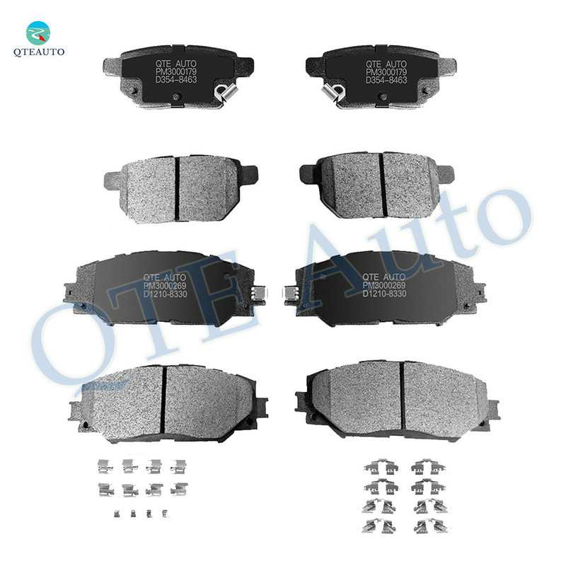 Set of 8 Front D1210 8330-Rear Ceramic Brake Pad Kit For 2009-2013 Toyota Matrix