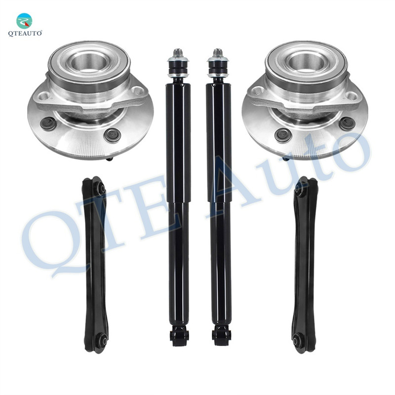 Set of 6 Front Upper Control Arm-Wheel Hub Bearing Assembly-Shock Absorber For 2000 2001 Dodge RAM 1500