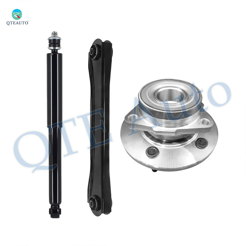 Set of 3 Front Upper Control Arm-Wheel Hub Bearing Assembly-Shock Absorber For 2000 2001 Dodge RAM 1500