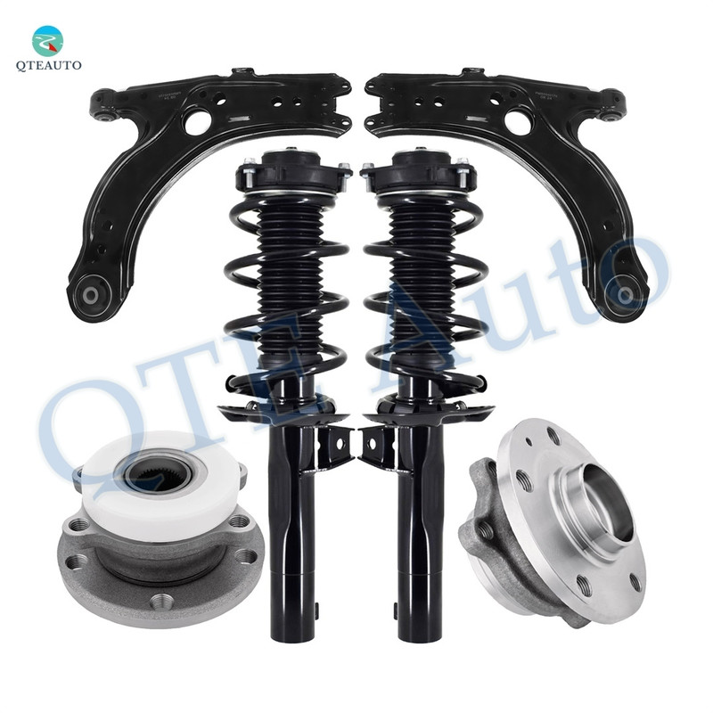 Set of 6 Front Lower Control Arm-Wheel Hub Bearing Assembly-Quick Complete Strut-Coil Spring Assembly For 2005 2006 Volkswagen Jetta Set of 6 Front Lower Control Arm-Wheel Hub Bearing Assembly-Quick Complete Strut-Coil Spring Assembly For 2005 2006 Volkswagen Jetta