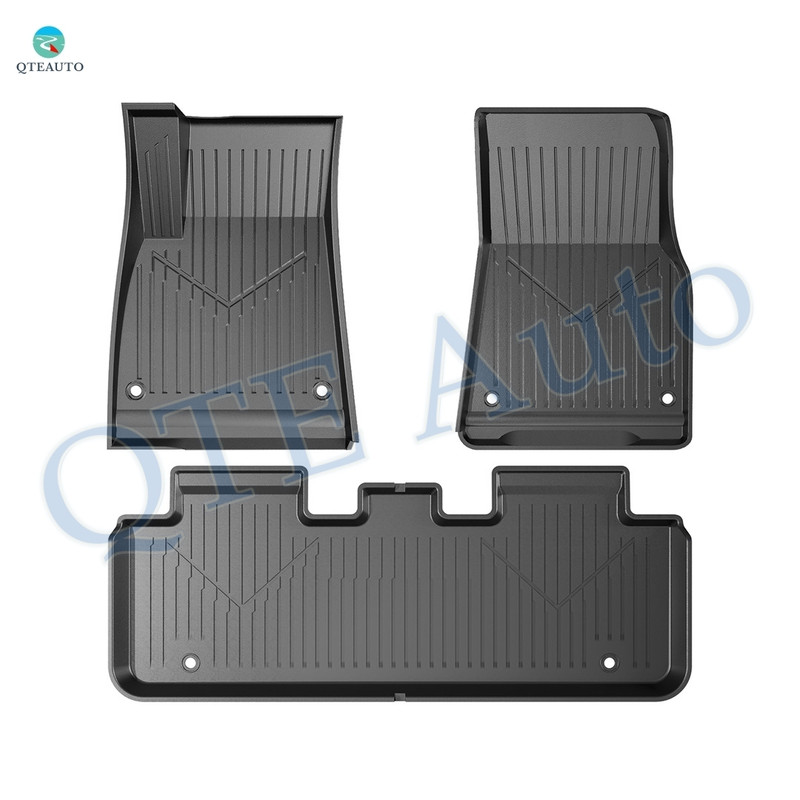 Set of 3 Injection Molded Floor Mats For 2020-2025 Tesla Y