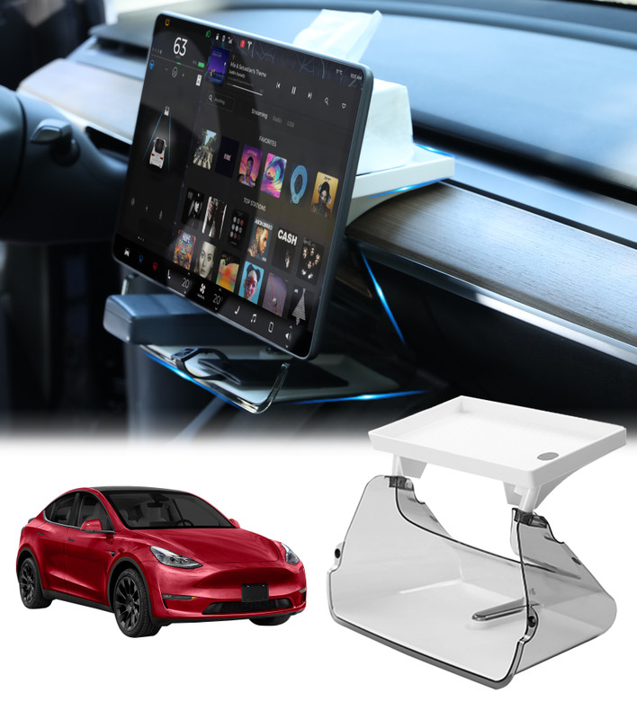 Center Screen Tray Storage Phone Sunglass Key Holder For 2017-2023 Tesla 3 white Except Highland