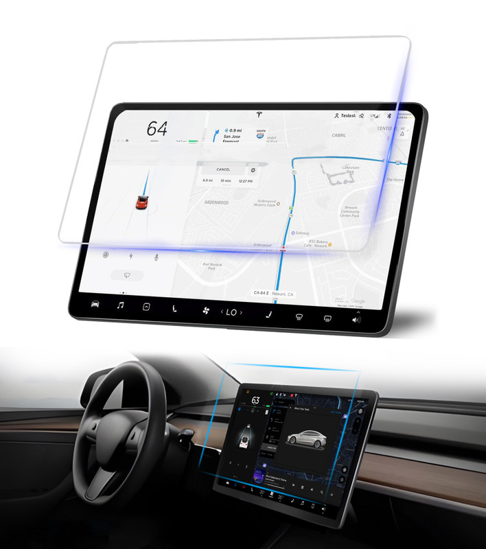 Center Screen Tempered Glass Screen Protector Film For 2020-2025 Tesla Y