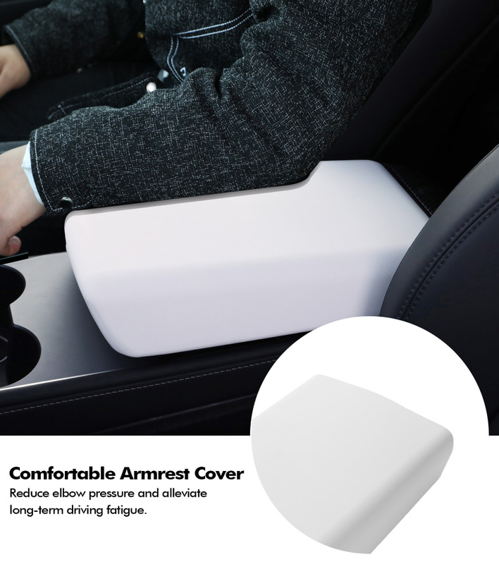 Refresh Edition Armrest Box Cover For 2023-2025 Tesla 3 White