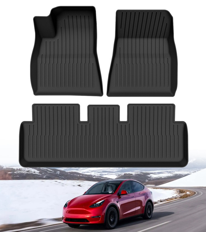 Set of 3 All Weather Floor Mats For 2017-2023 Tesla 3 Except Highland