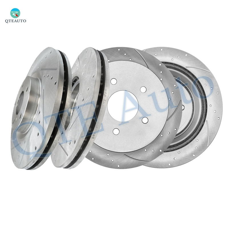Set of 4 Front 320mm-Rear 308mm Drilled Slotted Brake Disc Rotors For 2012 2013 Infiniti M35H