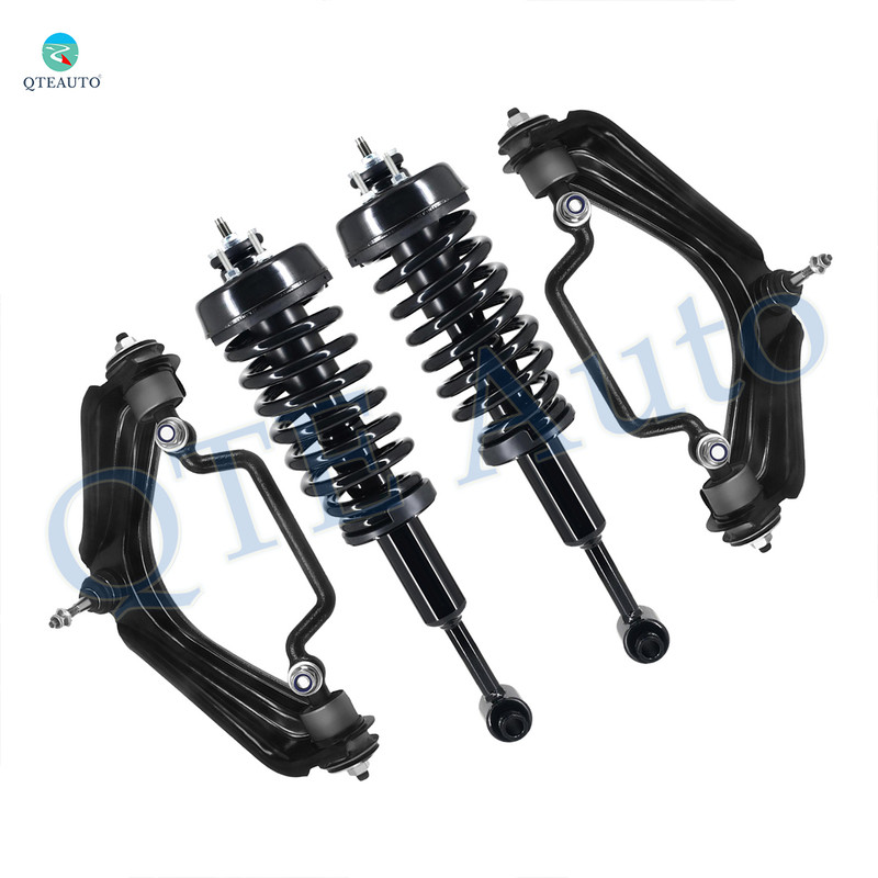 Set of 4 Front Upper Control Arm Ball Joint-Quick Complete Strut-Coil Spring Assembly For 2002 2003 Mercury Mountaineer