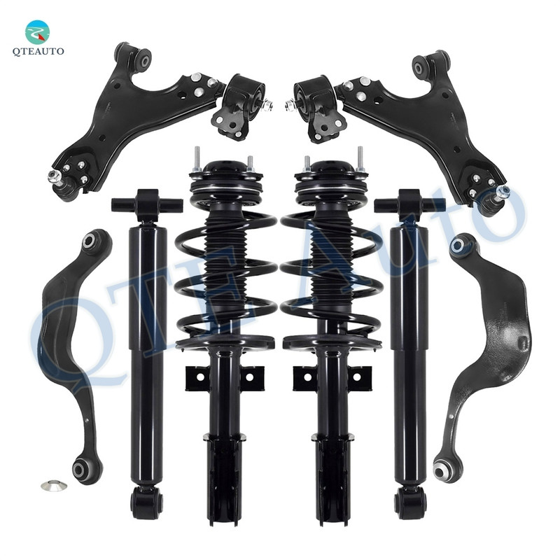 Set of 8 Front Lower Control Arm Ball Joint-Quick Complete Strut-Coil Spring Assembly-Rear Upper Rearward Control Arm-Shock Absorber For 2009-2012 Chevrolet Traverse