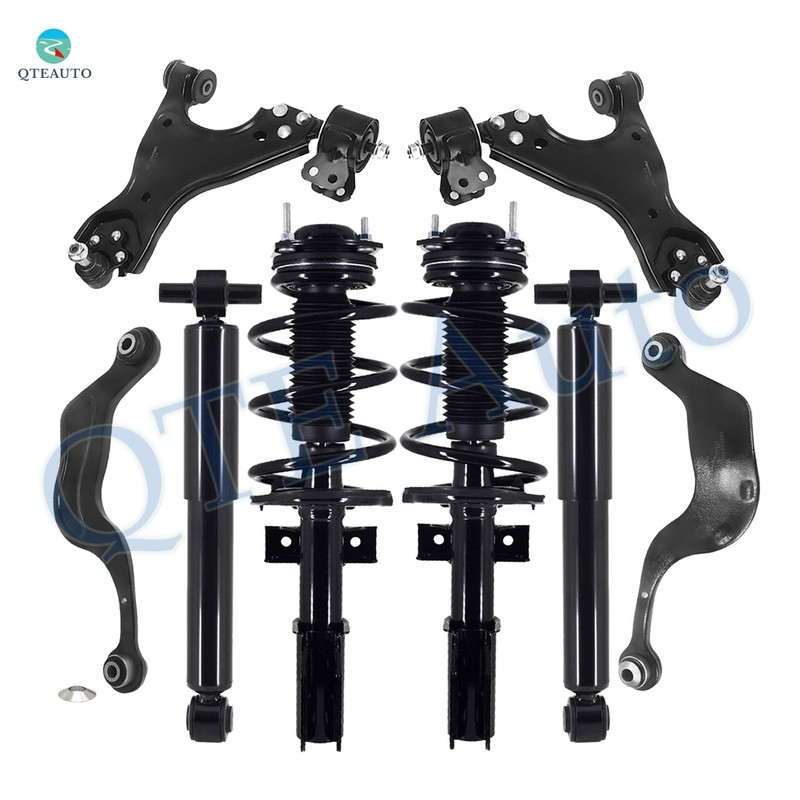 Set of 8 Front Lower Control Arm Ball Joint-Quick Complete Strut-Coil Spring Assembly-Rear Upper Rearward Control Arm-Shock Absorber For 2013-2017 Chevrolet Traverse