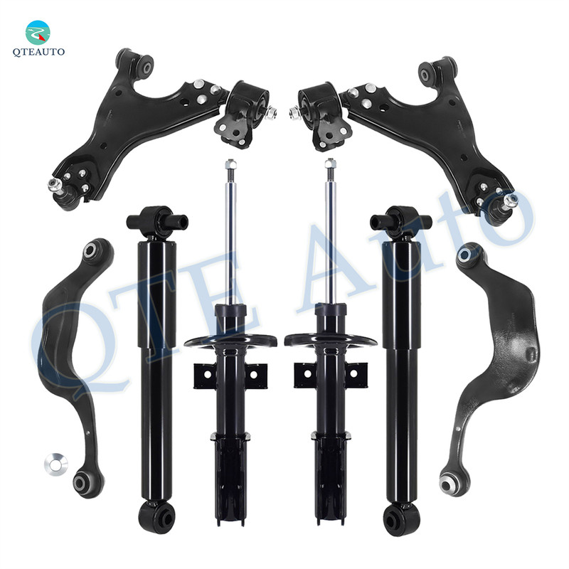 Set of 8 Front Lower Control Arm Ball Joint-Suspension Strut Assembly-Rear Upper Rearward Control Arm-Shock Absorber For 2007-2012 GMC Acadia Monotube Performance Upgrade
