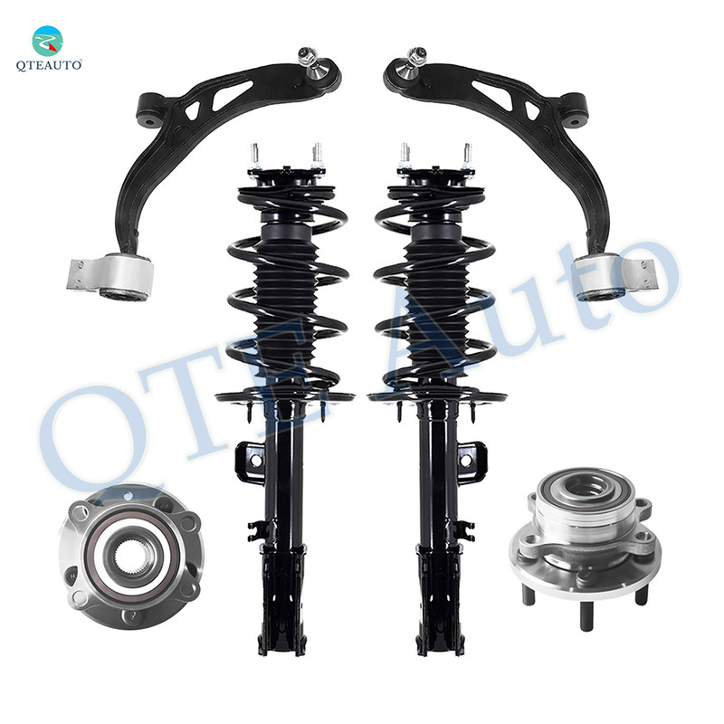 Set of 6 Front Lower Control Arm Ball Joint-Wheel Hub Bearing Assembly-Quick Complete Strut-Coil Spring Assembly For 2011 2012 Ford Explorer