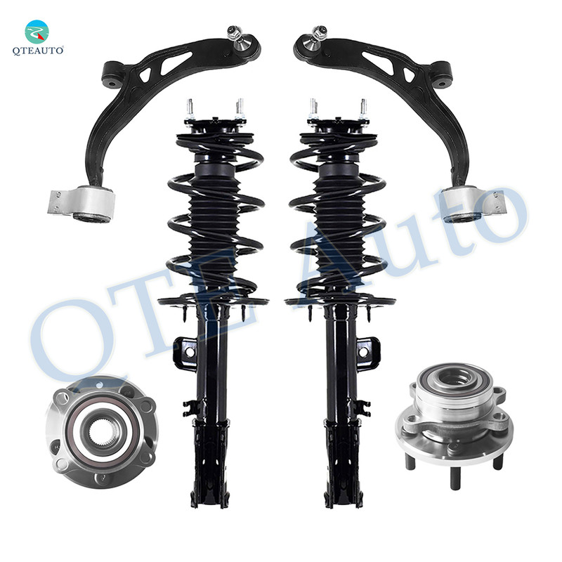 Set of 6 Front Lower Control Arm Ball Joint-Wheel Hub Bearing Assembly-Quick Complete Strut-Coil Spring Assembly For 2011 2012 Ford Explorer AWD
