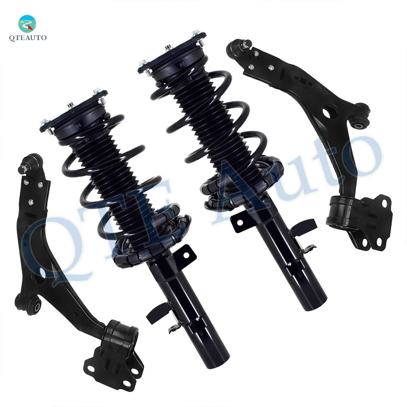 Set of 4 Front Lower Control Arm Ball Joint-Quick Complete Strut-Coil Spring Assembly For 2013 Ford Focus