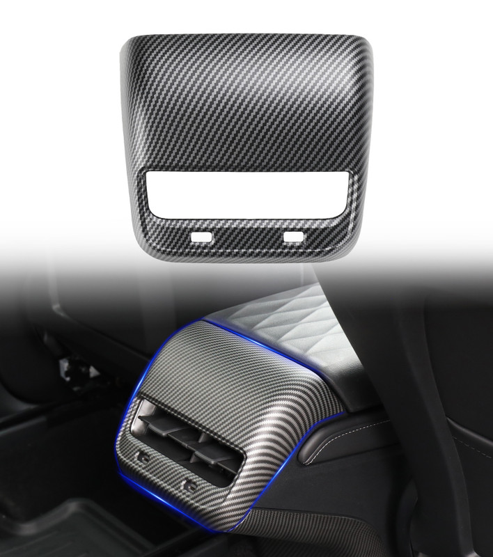 Rear Air Vent Frame For 2017-2023 Tesla 3 Except Highland, 2020-2025 Tesla Y Matte Carbon Fiber