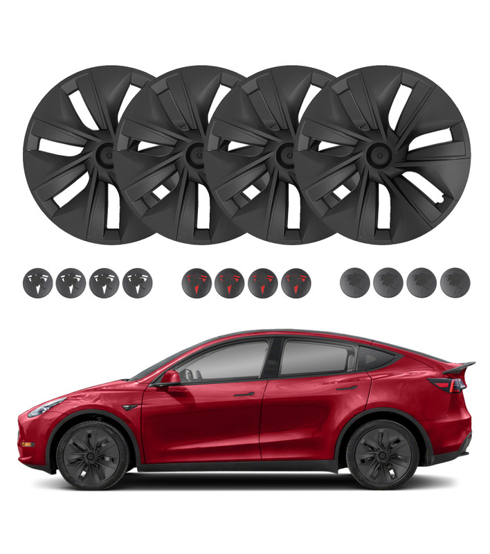 Set of 4 Original Car Model Wheel Covers Hubcaps To 2021-2024 Tesla Y 19 inch Wheel
