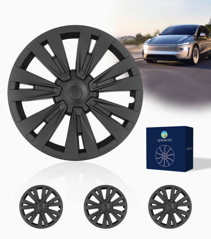 Set of 4 Wheel Covers Hubcaps Turbine Style To 2021-2024 Tesla Y 19 inch Wheel