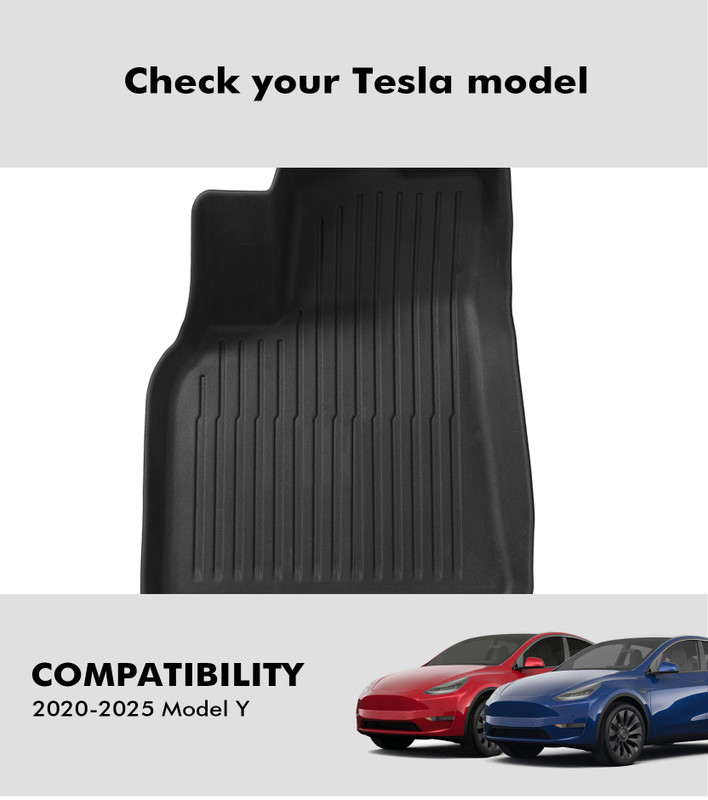 Set of 3 Floor Mats Carpets To 2020-2025 Tesla Y