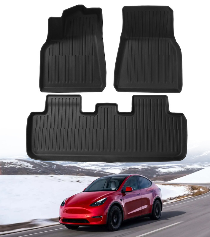 Set of 3 Floor Mats Carpets To 2020-2025 Tesla Y