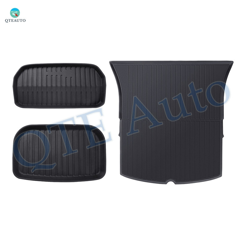 Set of 3 All Weather Trunk Mats Cargo Liner TPE To 2020-2025 Tesla Y