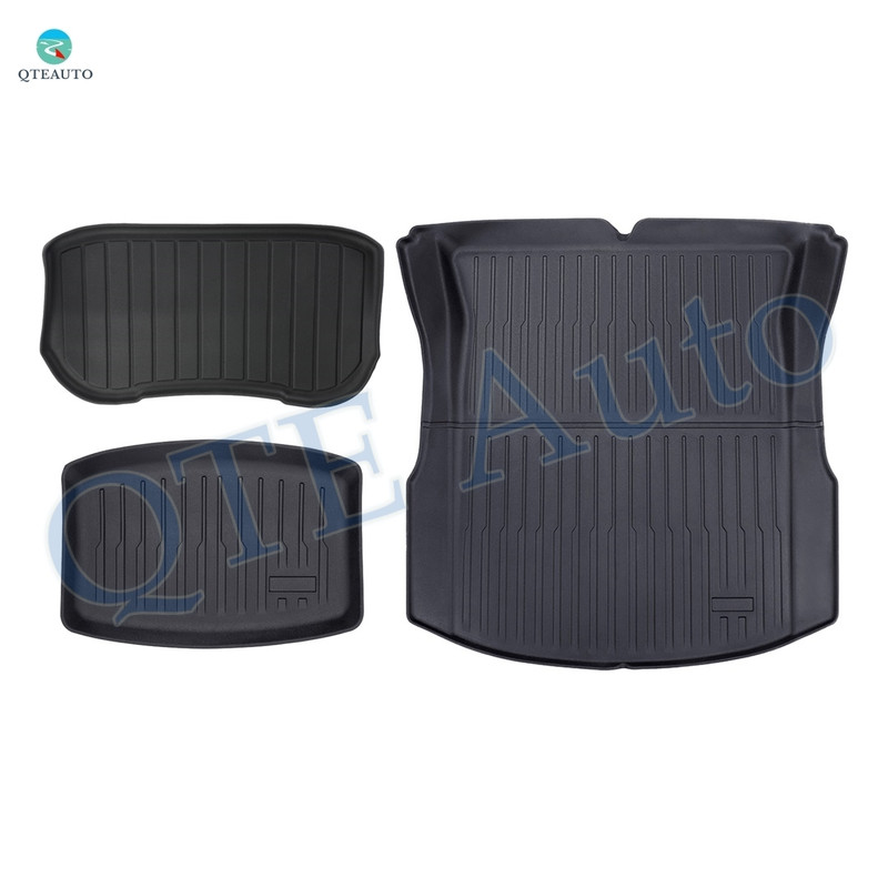 Set of 3 All Weather Trunk Mats Cargo Liner TPE To 2023-2025 Tesla 3