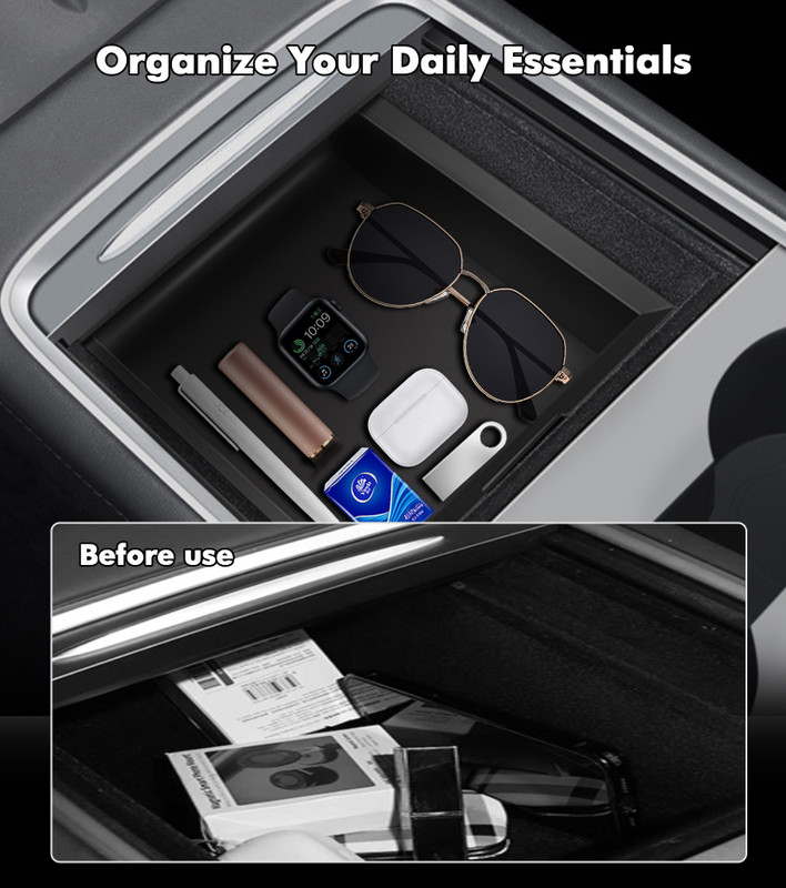 Refresh Edition Center Front Storage Box To 2023-2025 Tesla 3 ABS