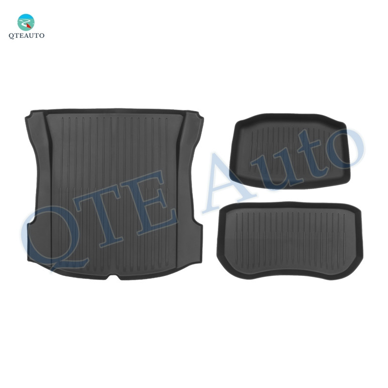 Set of 3 TPE Trunk Mat - Rear Storage Mat - Cargo Liner To 2021-2023 Tesla Model 3 Except Highland, essential Tesla Accessories To Model 3