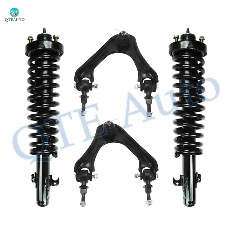 Set of 4 Front Upper Control Arm Ball Joint-Quick Complete Strut-Coil Spring Assembly For 1994-1997 Honda Accord