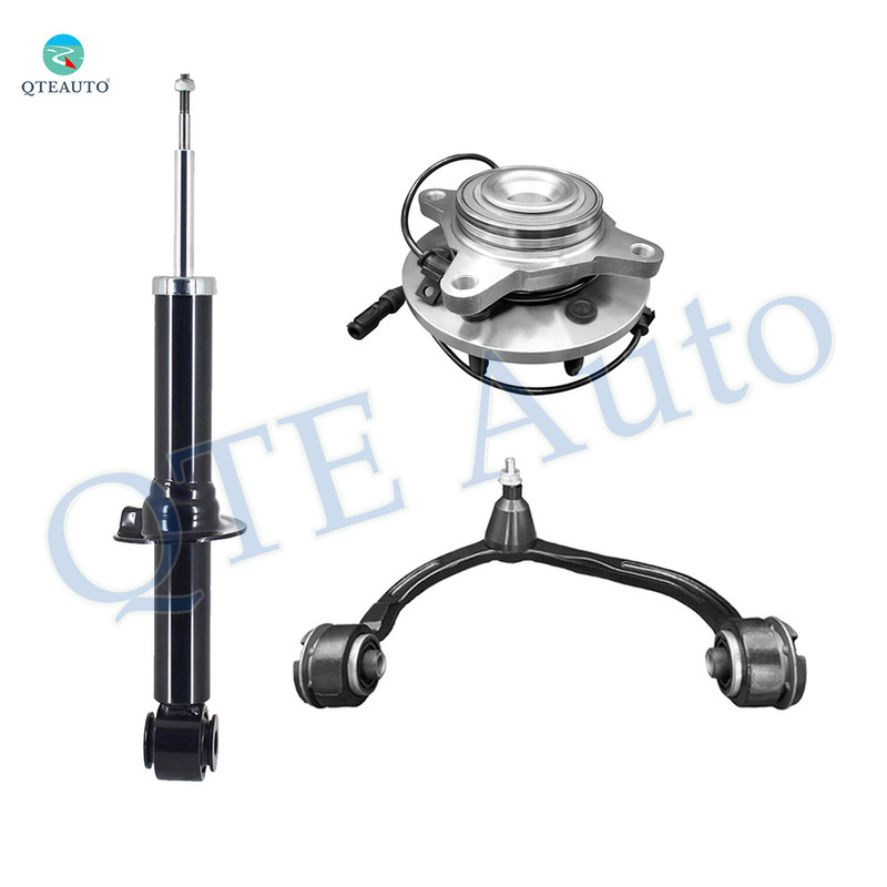 Set of 3 Front Right Upper Control Arm Ball Joint-Wheel Hub Bearing Assembly-Suspension Strut Assembly For 2003-2006 Ford Expedition V8