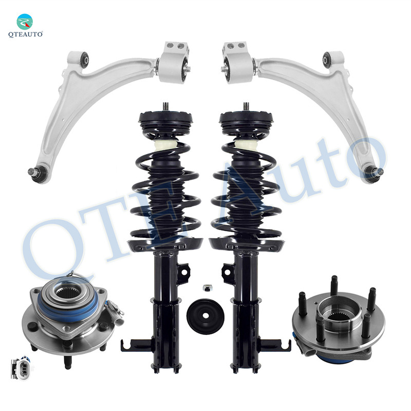 Set of 6 Front Lower Control Arm Ball Joint-Wheel Hub Bearing Assembly-Quick Complete Strut-Coil Spring Assembly For 2010 Buick Allure FWD