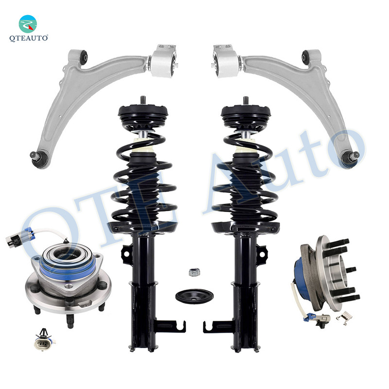Set of 6 Front Lower Control Arm Ball Joint-Wheel Hub Bearing Assembly-Quick Complete Strut-Coil Spring Assembly For 2010 Buick Allure w/o Electronic Suspension