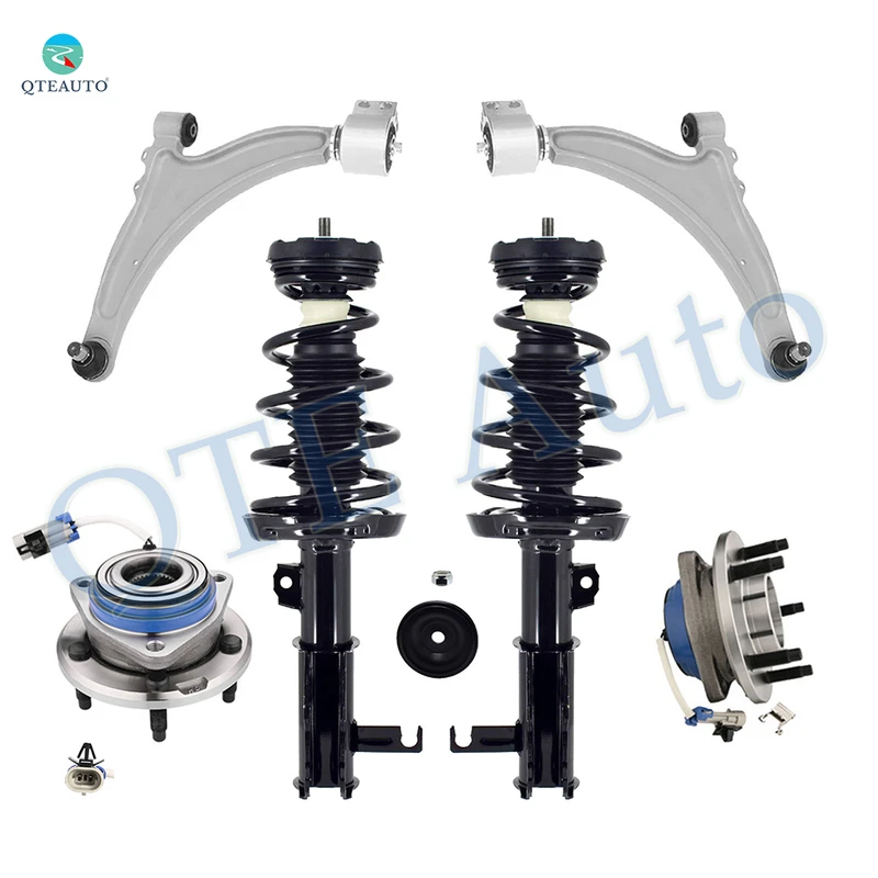 Set of 6 Front Lower Control Arm Ball Joint-Wheel Hub Bearing Assembly-Quick Complete Strut-Coil Spring Assembly For 2010 Buick Allure