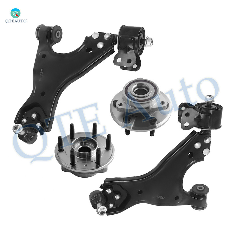 Set of 4 Front Lower Control Arm Ball Joint-Wheel Hub Bearing Assembly For 2009-2017 Chevrolet Traverse