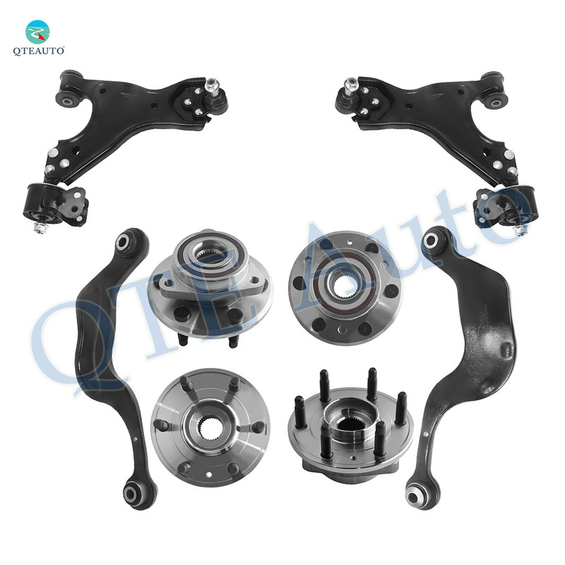 Set of 8 Front Lower Control Arm Ball Joint-Wheel Hub Bearing Assembly-Rear Upper Rearward Control Arm-Wheel Hub Bearing Assembly For 2007-2010 Saturn Outlook